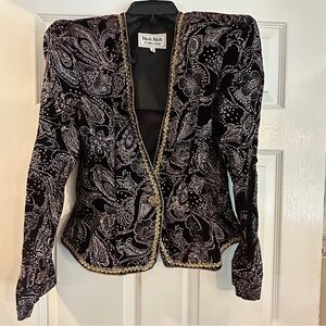 Nah Nah Couture Women's Black Paisley Blazer